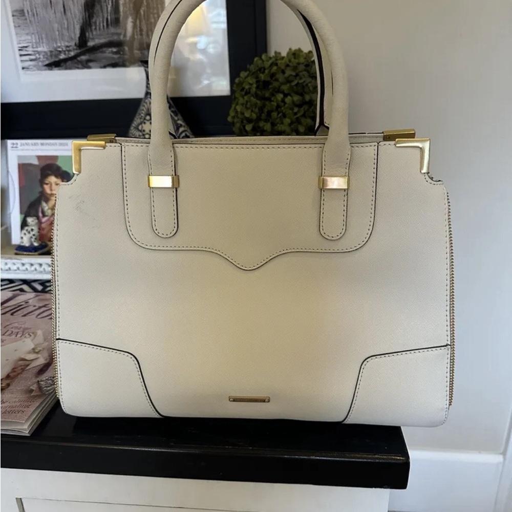Rebecca Minkoff Handbag White with Gold Trim